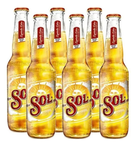 Pack 6 Cerveza Sol Botella 330cc