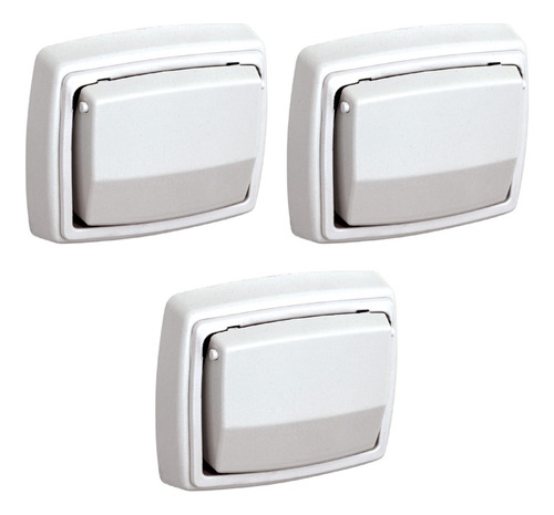 Kit C/ 3 Acabamento P/ Válvula De Descarga Hydra Max Branco