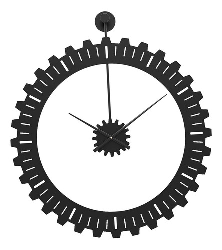 Reloj De Pared Con Engranaje Mecánico, Negro 50cmx59cm
