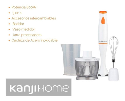Mixer Minipimer Licuadora De Mano 800w Color Blanco