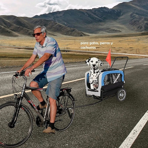 Imagen 8 de 8 de Carrito Remolque Para Bicicleta Para Transportar Mascotas