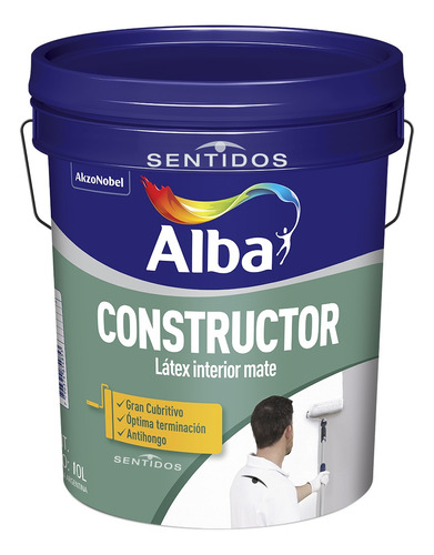 Alba Latex Interior Blanco 10lts Constructor Mate