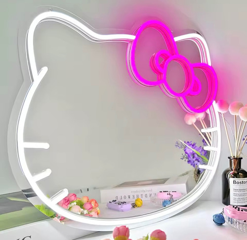 Espejo Con Luz Led De Hello Kitty Rosa