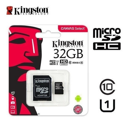 Imagen 1 de 4 de Memoria Micro Sd 32 Gb Kingston Clase 10 Original Chacao