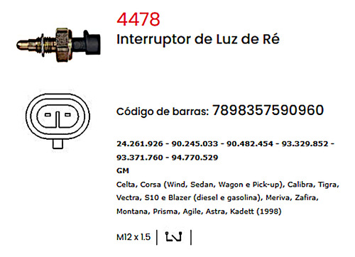 Interruptor Luz Ré Prisma Agile Astra Kadett Blazer Frontier