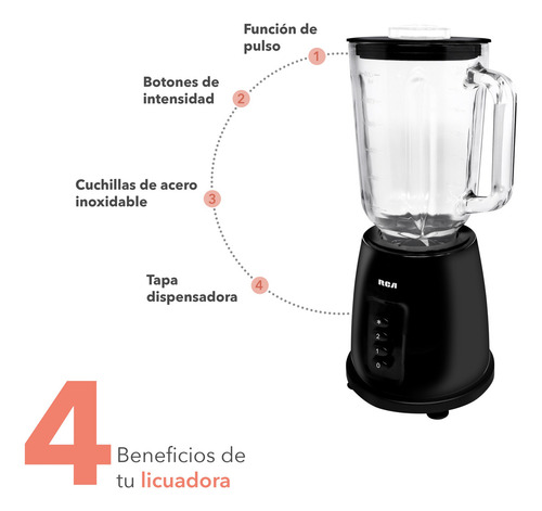 Rca Licuadora Con 2 Velocidades Rc-l2 Color Negro