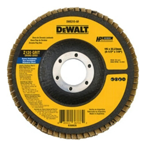 Disco Flap 7/8'' Grano De Zirconio 120 Dewalt 8310-ar Color Plateado