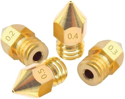 Imagem 4 de 5 de Kit 5x Bico Nozzle Mk8 Impressora 3d Ender - Varios Tamanhos