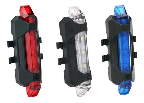 Lámpara Luz Trasera Led Recargable Para Bicicleta Dc918 10pz