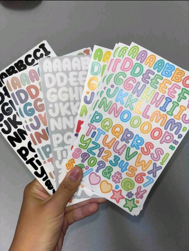 Sticker Calcomanias Letras Numeros Colores Vinilo Pegatinas