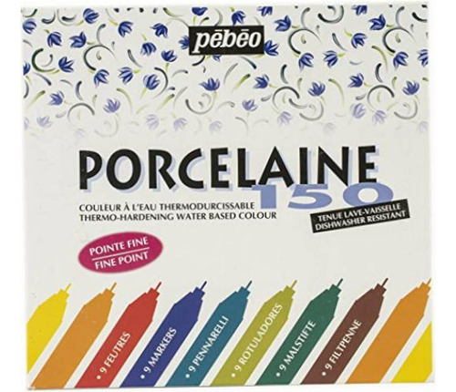 Pebeo Pintura Para Porcelana Porcelaine 150, 9 Assorted Fine