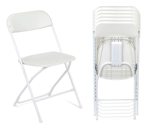 Pack 5 silla plegable plastico reforzada color blanco