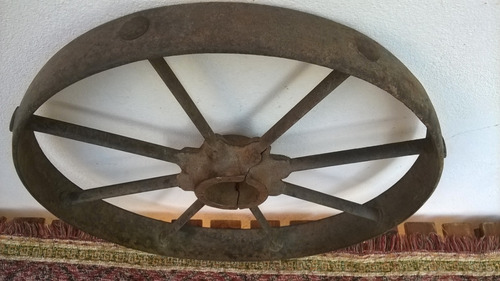 Antigua Rueda De Maquina Agricola 40 Cm Carretilla Zorra
