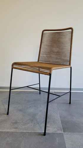 Imagen 5 de 7 de Silla De Comedor Modelo Amster Industial Quincho Hierro Yute