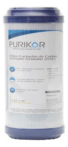 Filtro Cartucho De Carbón Activado Granular De 4.5x10x5