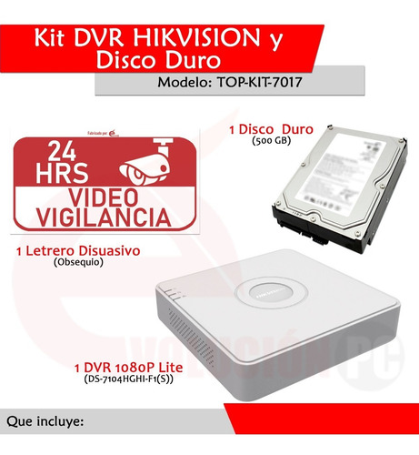 Imagen 4 de 7 de Kit Vigilancia Dvr 1080p Lite Hikvision Y Disco Duro 500gb