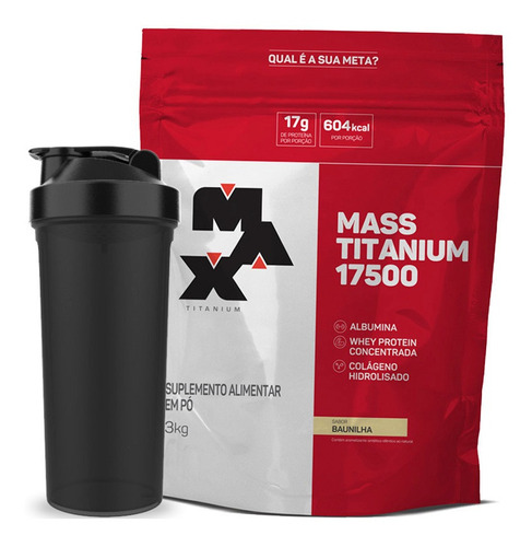Suplemento em refil Max Titanium  MAX Hipercalórico sabor  morango