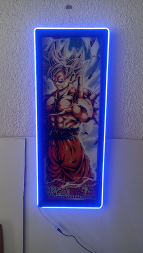 Cuadro Decorativo Con Luz Led Goku Ultra Instinto 