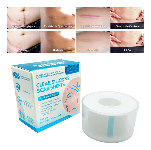 Parche Silicón Médico Reutilizable Cicatrices Cara 1.5 Mts