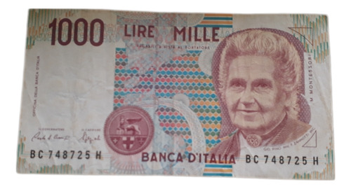 Billete Italia 1000 Lire Mille 1990