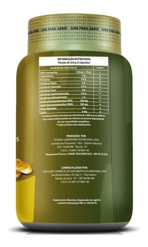 Imagem 2 de 5 de Ômega 3-6-9 Fitoway Peixe+linhaça+borragem 1000mg - 120 Caps