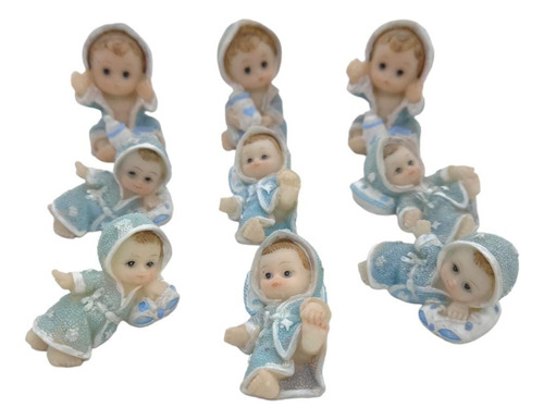 Imagen Bebes Nacimiento Bautismo 9 Piezas Resina Italiana