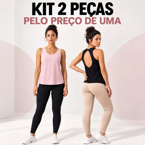 Kit 2 Regata Dry Fitness Microlight Feminina Esportiva