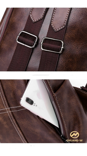 Imagen 4 de 9 de Bolso Backpack Cuero Suave Sintético Para Mujeres Moda 2019