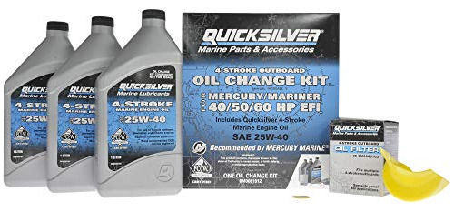Kit Cambio Aceite Quicksilver 25w-40, 4 Tiempos 40,50,60hp