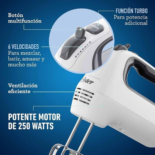 Batidora De Mano Oster Bate Y Amasa 6 Velocidades Amasar