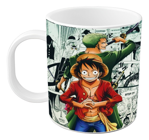 Taza Anime One Piece Roronoa Zoro- Monkey D Luffy Plastico