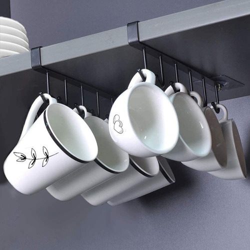 Imagen 2 de 7 de Soporte Metal Colgador Tazas 6 Ganchos Cocina