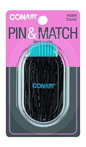 Conair Sujeción Segura Horquillas, Negro, Conjunto De 75 De 