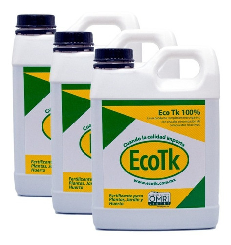 Fertilizante Eco Tk 100% Para Plantas, Jardín Y Huerto 3 Lt.