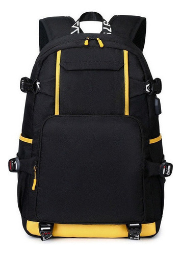 Mochila De Viaje Impermeable Para Computadora Para Hombre Color Black/yellow