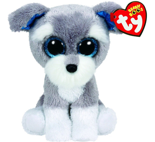 Peluche Beannie Boos Perro Gris Bigotes Mediano Ty37037