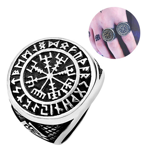 Anillo Color Plata Vikingo Odin Nudo Acero Inoxidable Hombre