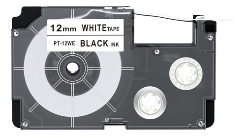 Cintas Para Rotuladora Casio 12we 12mm X8mt Fácil De Dividir