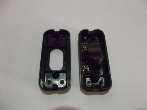 Kit 12 Interruptores Meio Fio Abajur Tipo Pera Botão - Preto