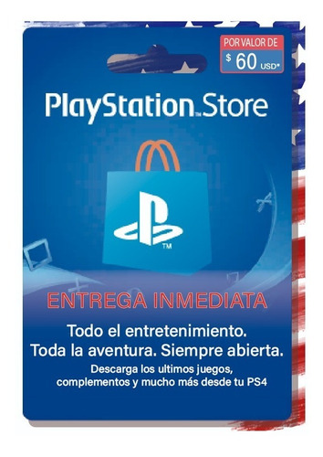 Psn Tarjeta 60 Dolares Cuenta Usa Ps4 Ps3 Playstation