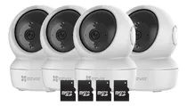 Comprar Kit X4 Cámara Seguridad Ip Wifi Ezviz + 4 Memorias Sd 128gb