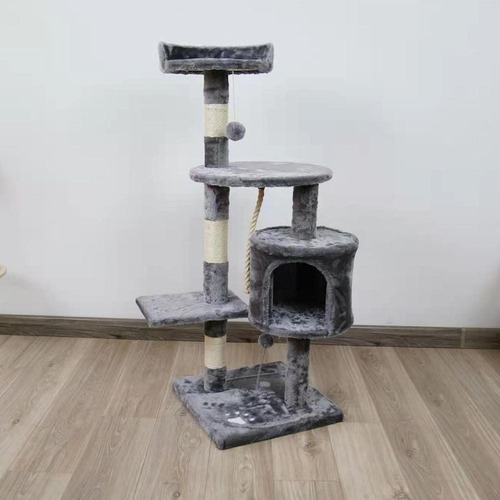 Rascador Para Gatos Torre De 4 Niveles 40 X 40 X 110 Cm