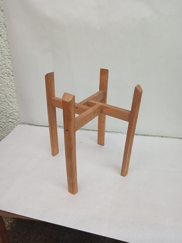 Maceta Jardinera Cilindro 30x30 Con Base De Madera 2 Pzs