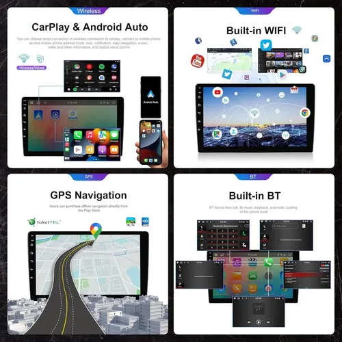 Autorádio Android 13 2 Din Para Citroën C4 Com Carplay
