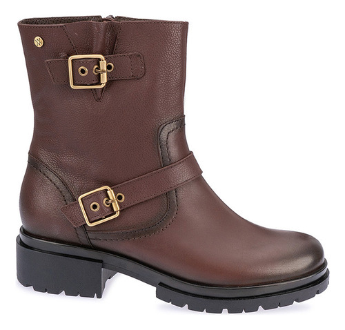 Botin Taco Jodhpur Viale Cuero Mujer Brandy