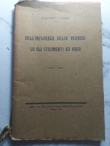 Antiguo Libro Violin En Italiano 1908. Ian 724