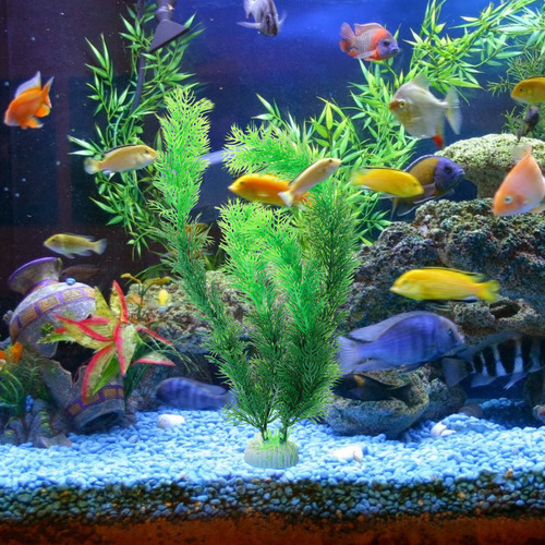 Acuario De Plantas Artificiales De Plástico Verde De 30 Cm
