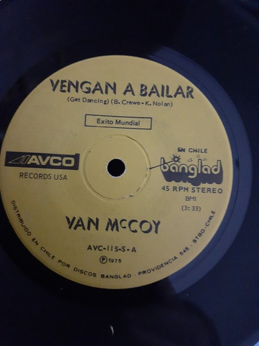 Vinilo Single De Van Mccoy El Empujon (p2