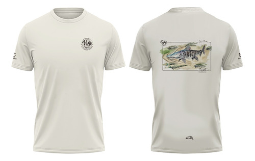 Remera Pesca Payo Acuarela Estampada Secado Rapido Prot Uv