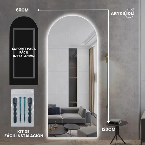 Espejo Arco Con Luz Led 60 X 120 Elegante
